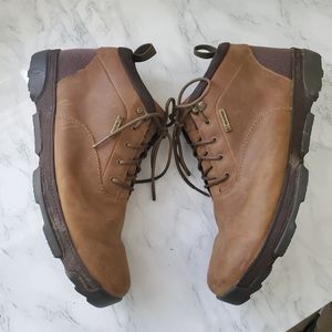 Olukai Mens Kualono Waterproof Leather Brown Boots (10.5, no laces)